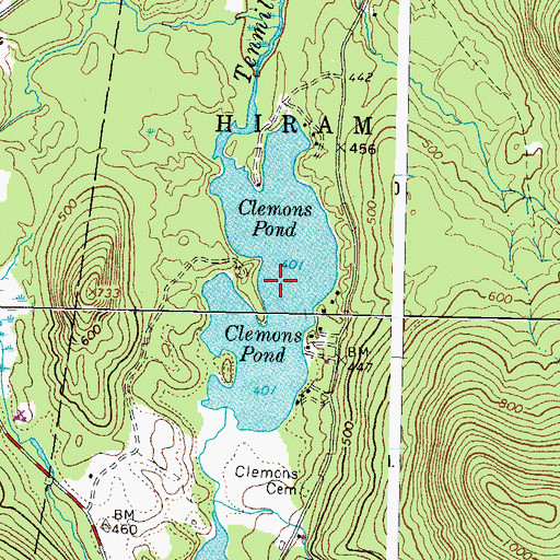 Topographic Map of Clemons Pond, ME
