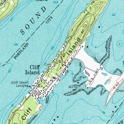 Topographic Map of Cliff Island, ME