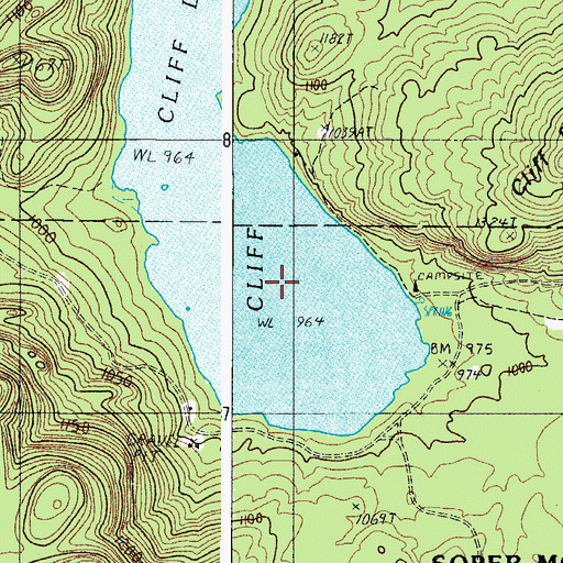 Topographic Map of Cliff Lake, ME
