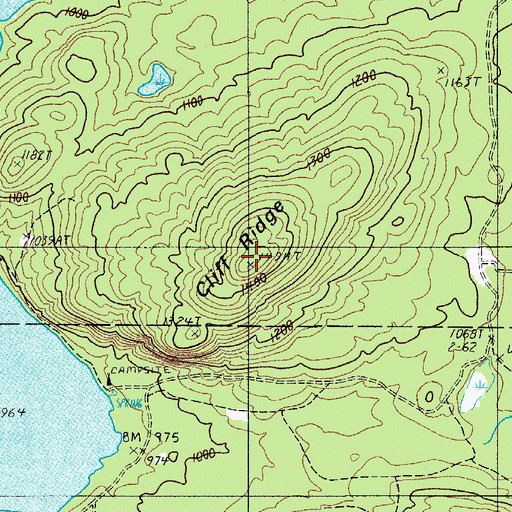 Topographic Map of Cliff Ridge, ME
