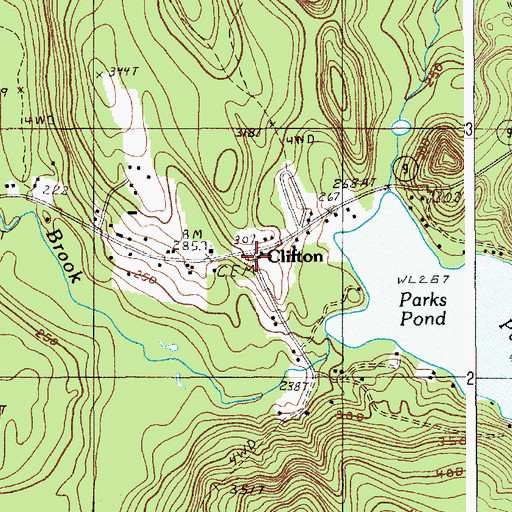 Topographic Map of Clifton, ME