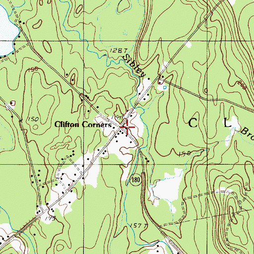 Topographic Map of Clifton Corners, ME