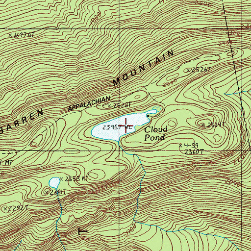 Topographic Map of Cloud Pond, ME