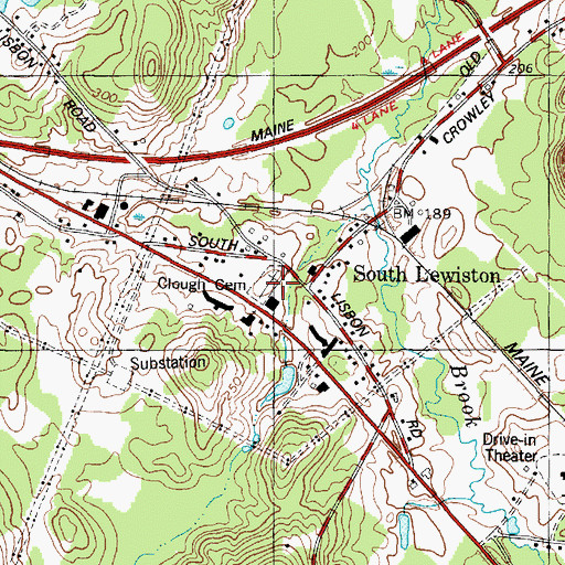 Topographic Map of Clough Cemetery, ME