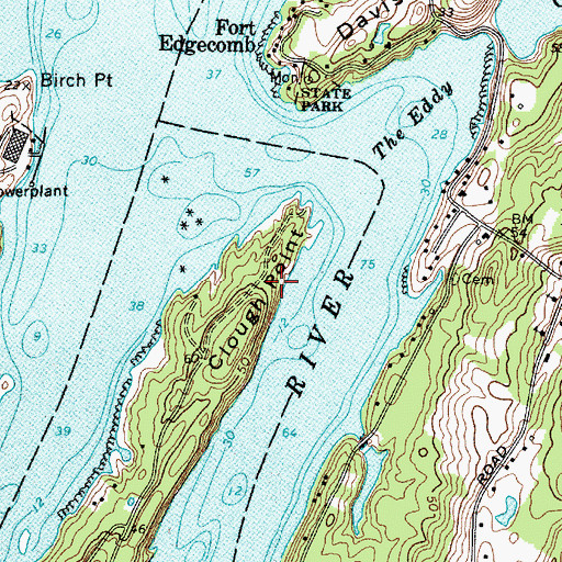 Topographic Map of Clough Point, ME