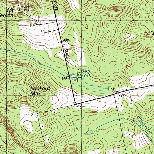Topographic Map of Cobb Pond, ME