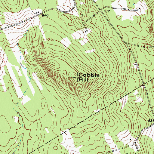 Topographic Map of Cobble Hill, ME