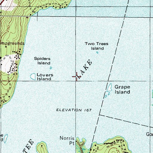 Topographic Map of Cobbosseecontee Lake, ME