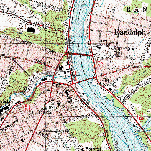 Topographic Map of Cobbosseecontee Stream, ME