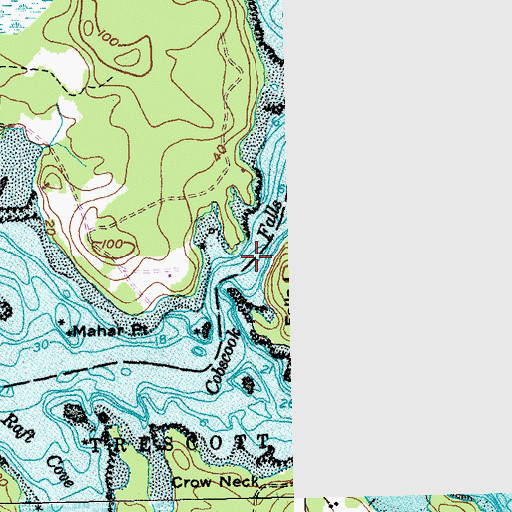 Topographic Map of Cobscook Falls, ME