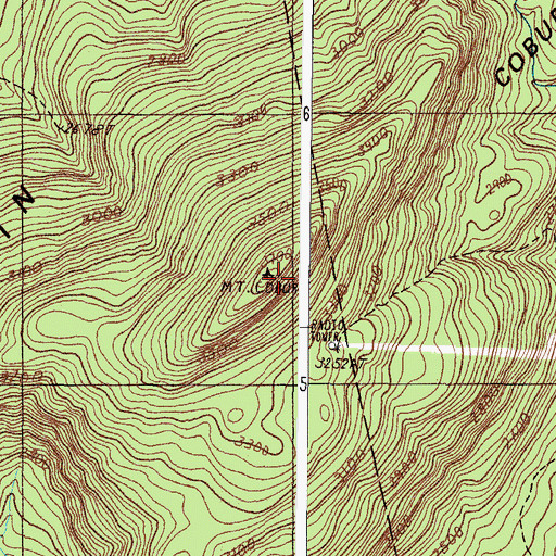 Topographic Map of Coburn Mountain, ME