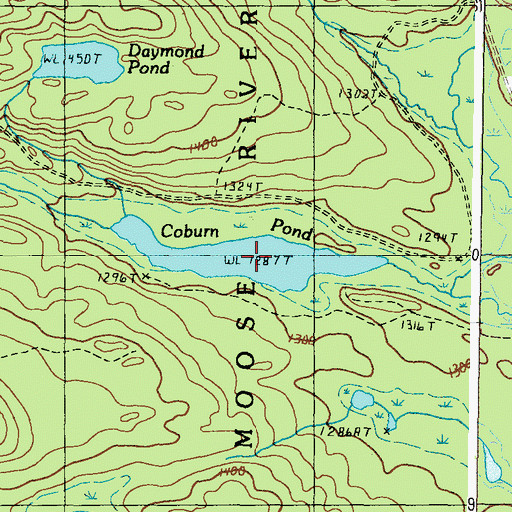 Topographic Map of Coburn Pond, ME