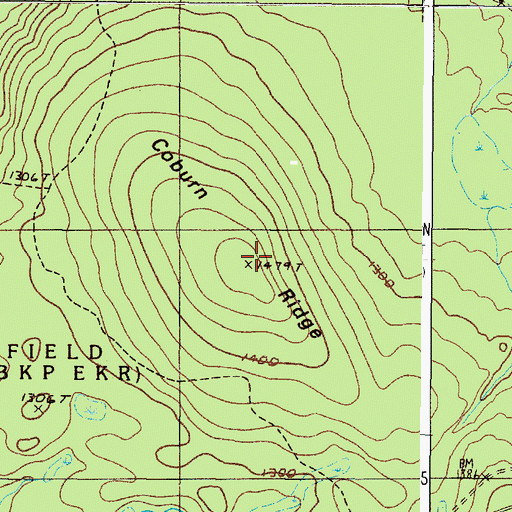 Topographic Map of Coburn Ridge, ME