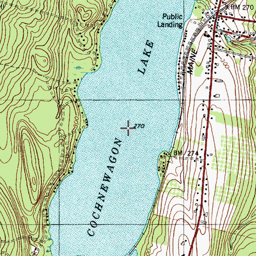 Topographic Map of Cochnewagon Lake, ME