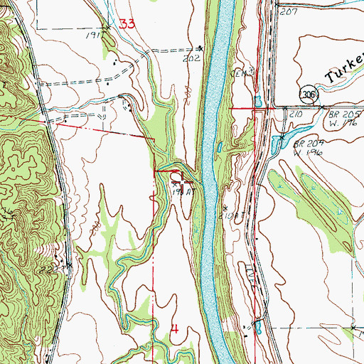 Topographic Map of Village Creek, AR