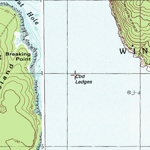 Topographic Map of Cod Ledges, ME
