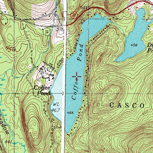 Topographic Map of Coffee Pond, ME
