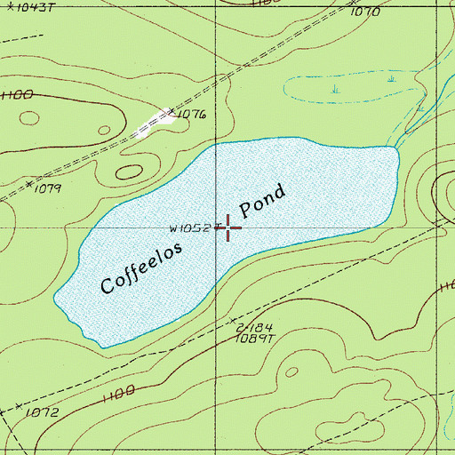 Topographic Map of Coffeelos Pond, ME