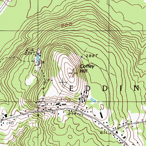 Topographic Map of Coffey Hill, ME