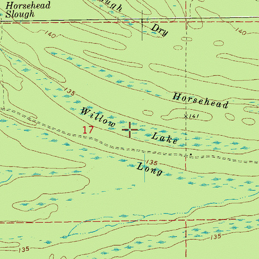 Topographic Map of Willow Lake, AR