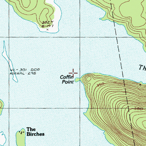 Topographic Map of Coffin Point, ME