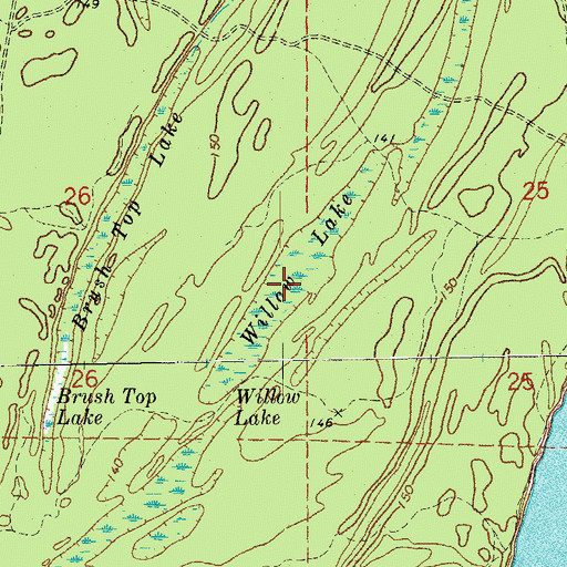 Topographic Map of Willow Lake, AR