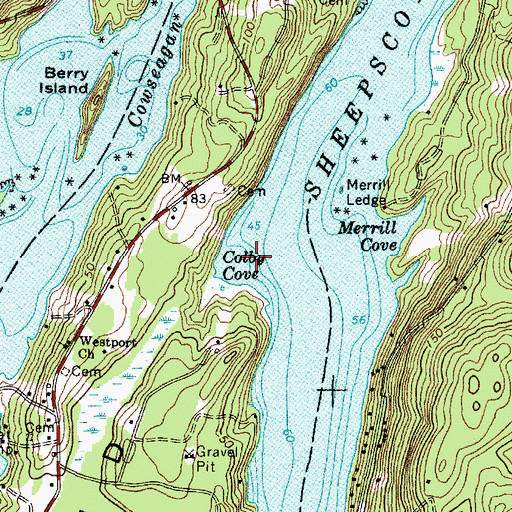 Topographic Map of Colby Cove, ME