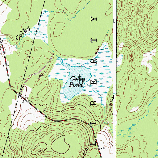 Topographic Map of Colby Pond, ME