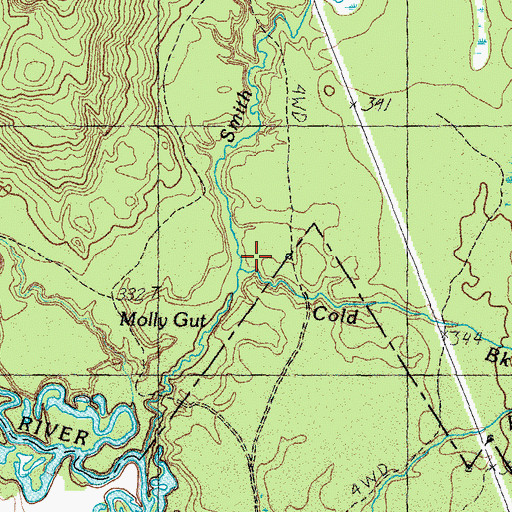 Topographic Map of Cold Brook, ME