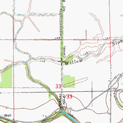 Topographic Map of Willow Slough, AR