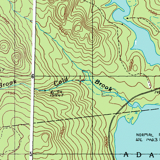 Topographic Map of Cold Brook, ME