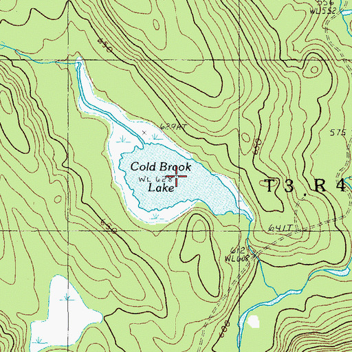 Topographic Map of Cold Brook Lake, ME
