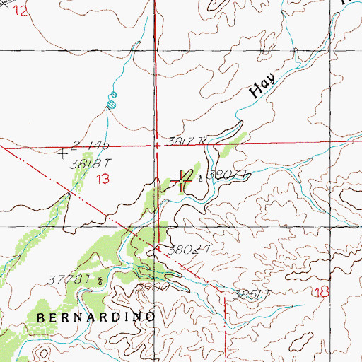 Topographic Map of Hay Hollow Wash, AZ