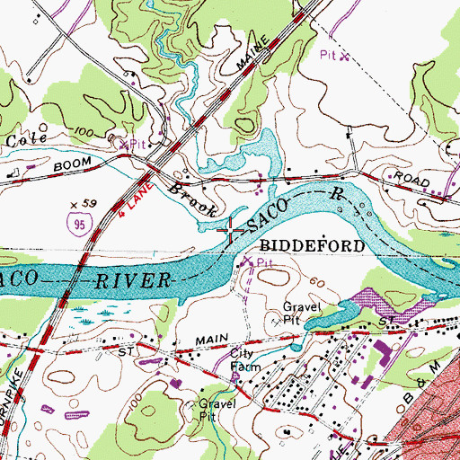 Topographic Map of Cole Brook, ME