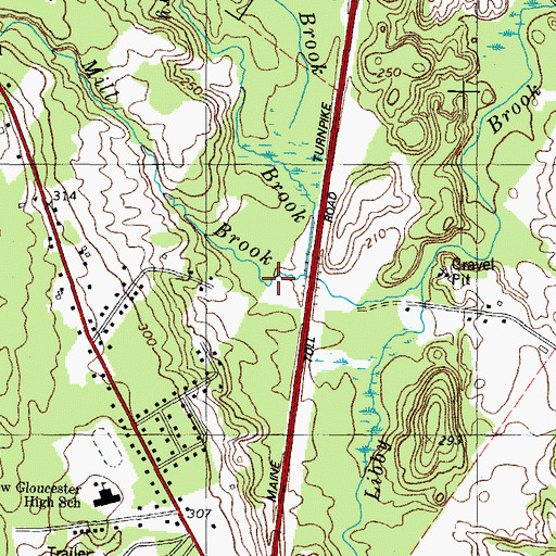 Topographic Map of Cole Brook, ME