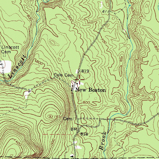 Topographic Map of Cole Cemetery, ME