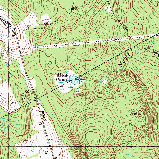 Topographic Map of Mud Pond, ME