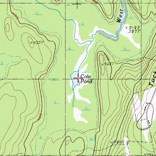 Topographic Map of Cole Pond, ME