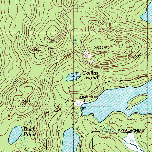 Topographic Map of Collins Pond, ME