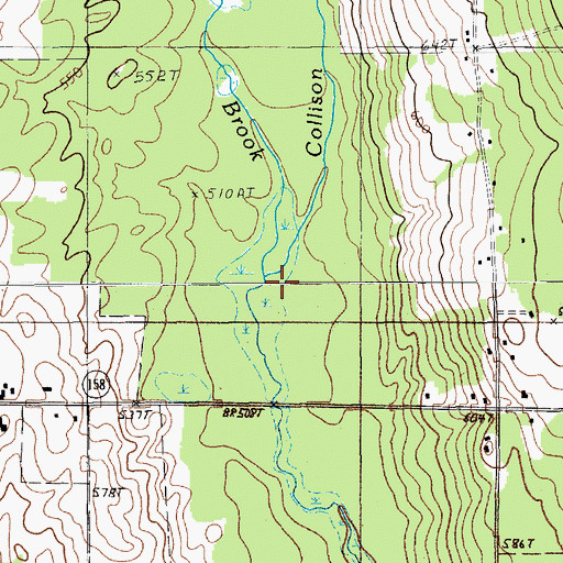Topographic Map of Collison Brook, ME
