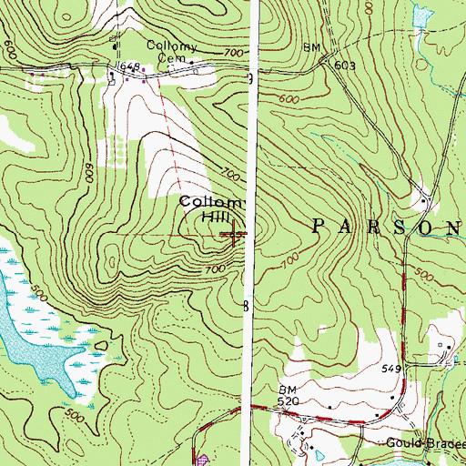 Topographic Map of Collomy Hill, ME