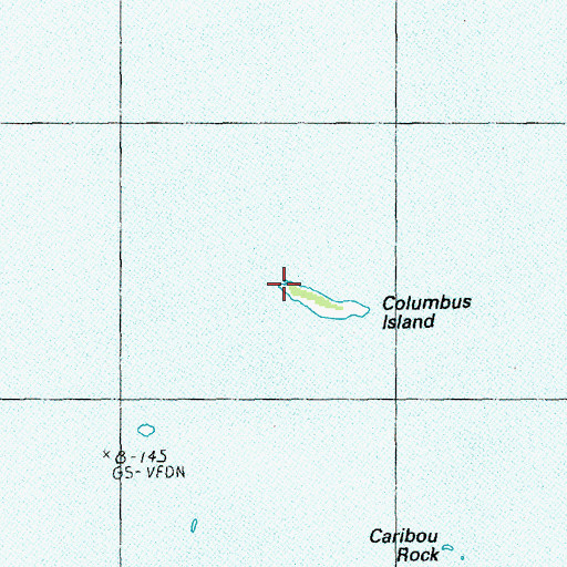 Topographic Map of Columbus Island, ME