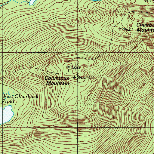 Topographic Map of Columbus Mountain, ME