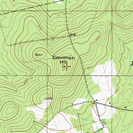 Topographic Map of Common Hill, ME