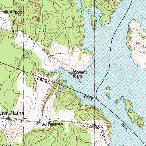 Topographic Map of Conant Cemetery, ME