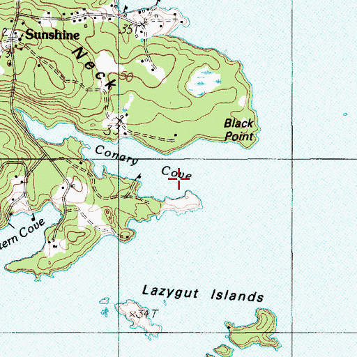 Topographic Map of Conary Cove, ME