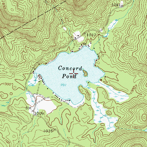 Topographic Map of Concord Pond, ME
