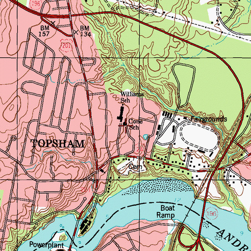 Topographic Map of Cone School, ME