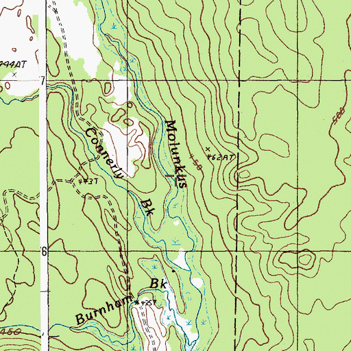 Topographic Map of Connerly Brook, ME