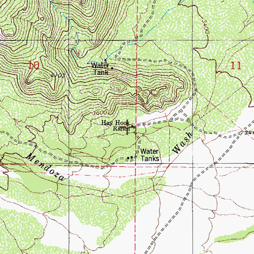 Topographic Map of Hay Hook Ranch, AZ